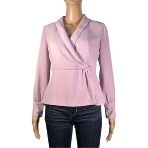 J. Crew Business Lilac V-neck Long Sleeve Double Breast Top Size Small - “Beau”